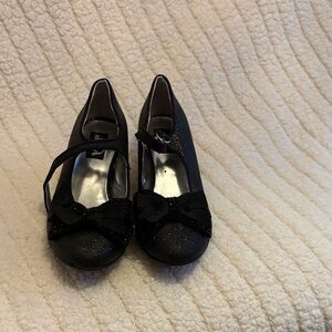 Black Sparkle Bow Mary Jane heel girl sz 1